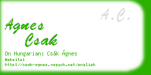 agnes csak business card